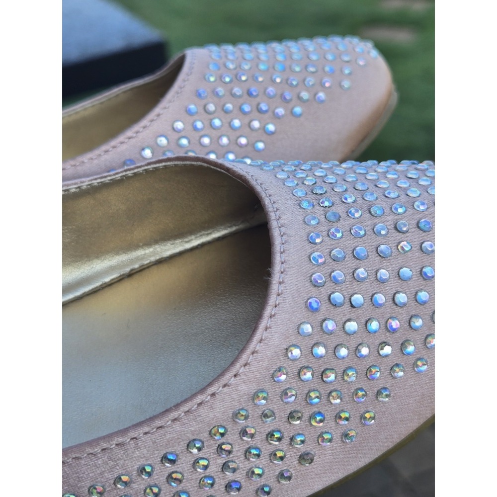 Candie's Sparkle Blush Pink Rhinestone Ballet Flats Women's Size 7.5M Slip-on - Picture 6 of 7